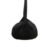 Black Beaded Women’s Hobo Style Clutch Bag With Satin Lining