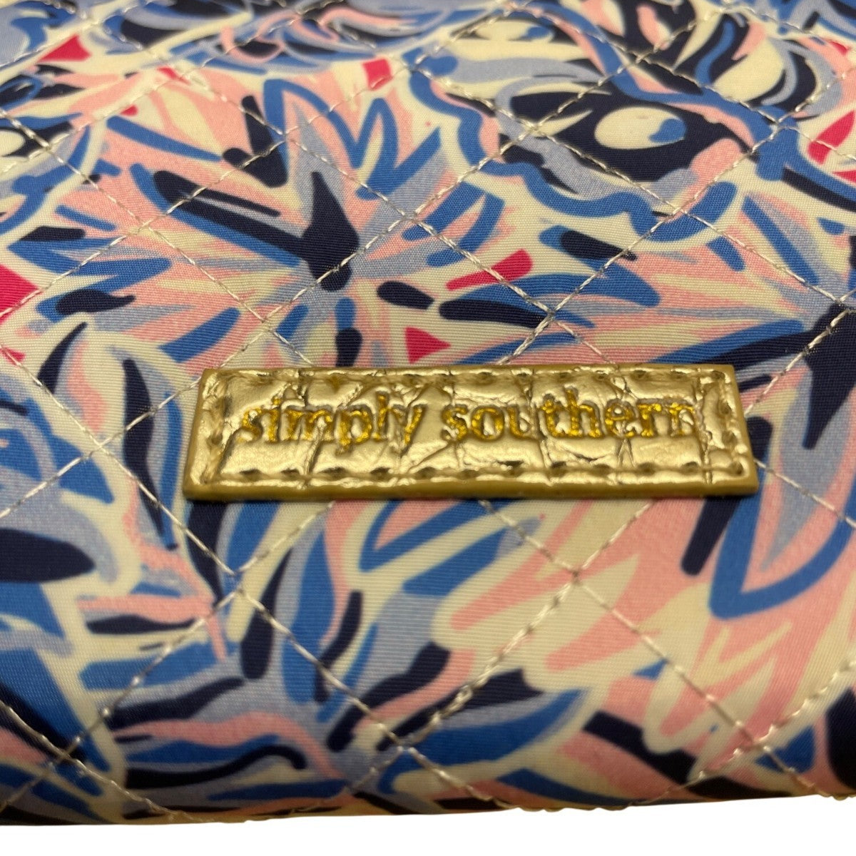 Simply Southern Women’s Blue Floral Quilted With Zipper Closure Wristlet Wallet