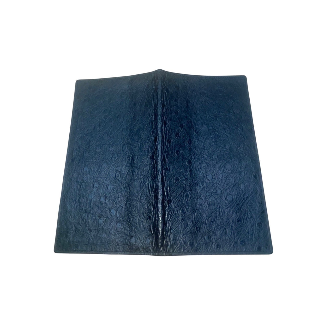 Ostrich Pigskin Black Bi-Fold Embossed Leather With Multiple Card Slots Wallet