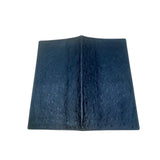 Ostrich Pigskin Black Bi-Fold Embossed Leather With Multiple Card Slots Wallet