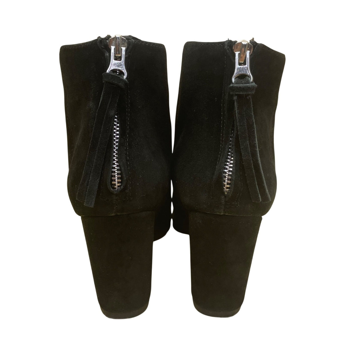 Steve Madden Women’s Black Leather Zipper Closure Heeled Ankle Booties Size 6M