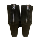 Steve Madden Women’s Black Leather Zipper Closure Heeled Ankle Booties Size 6M