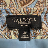 Talbots Womens Paisley Print Cotton & Silk Blend Sleeveless Sheath Dress Size 2P
