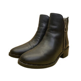 Steve Madden Women’s Black Leather Side Zipper Lanna Ankle Boots Size 6M