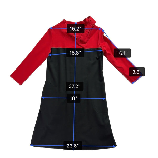 Sara Campbell Womens Red & Black Rayon Blend A-Line Dress Bow Accent XS
