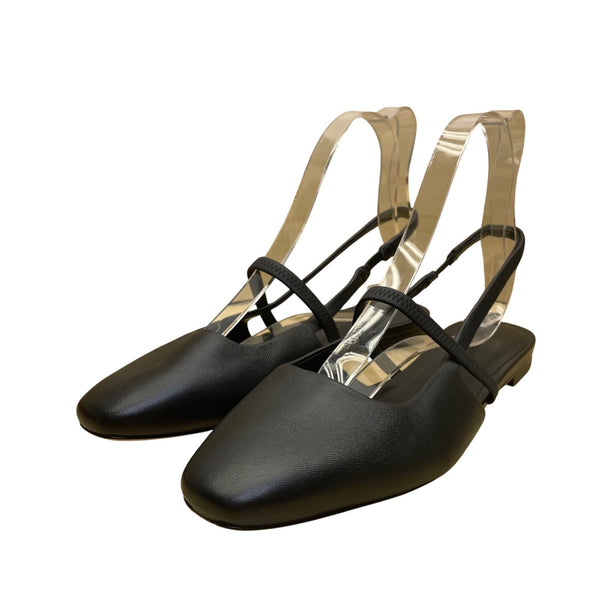 Vince Women’s Black Leather Classic Pointed Toe Strappy Slingback Flats Size 9M