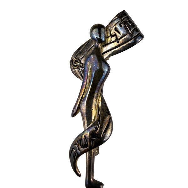 Eric Originals Womens Silver Tone Metal Artistic Brooch Pin Abstract Design