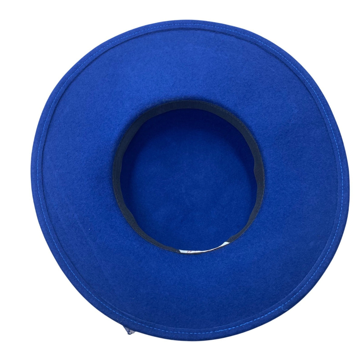 Glory II Womens Blue Wool Dress Hat With Decorative Band & Mesh Bow