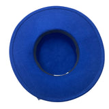 Glory II Womens Blue Wool Dress Hat With Decorative Band & Mesh Bow