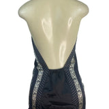 Forever Halter Neck Black & Gold Blouse With Chain Detail Paisley Size M - New