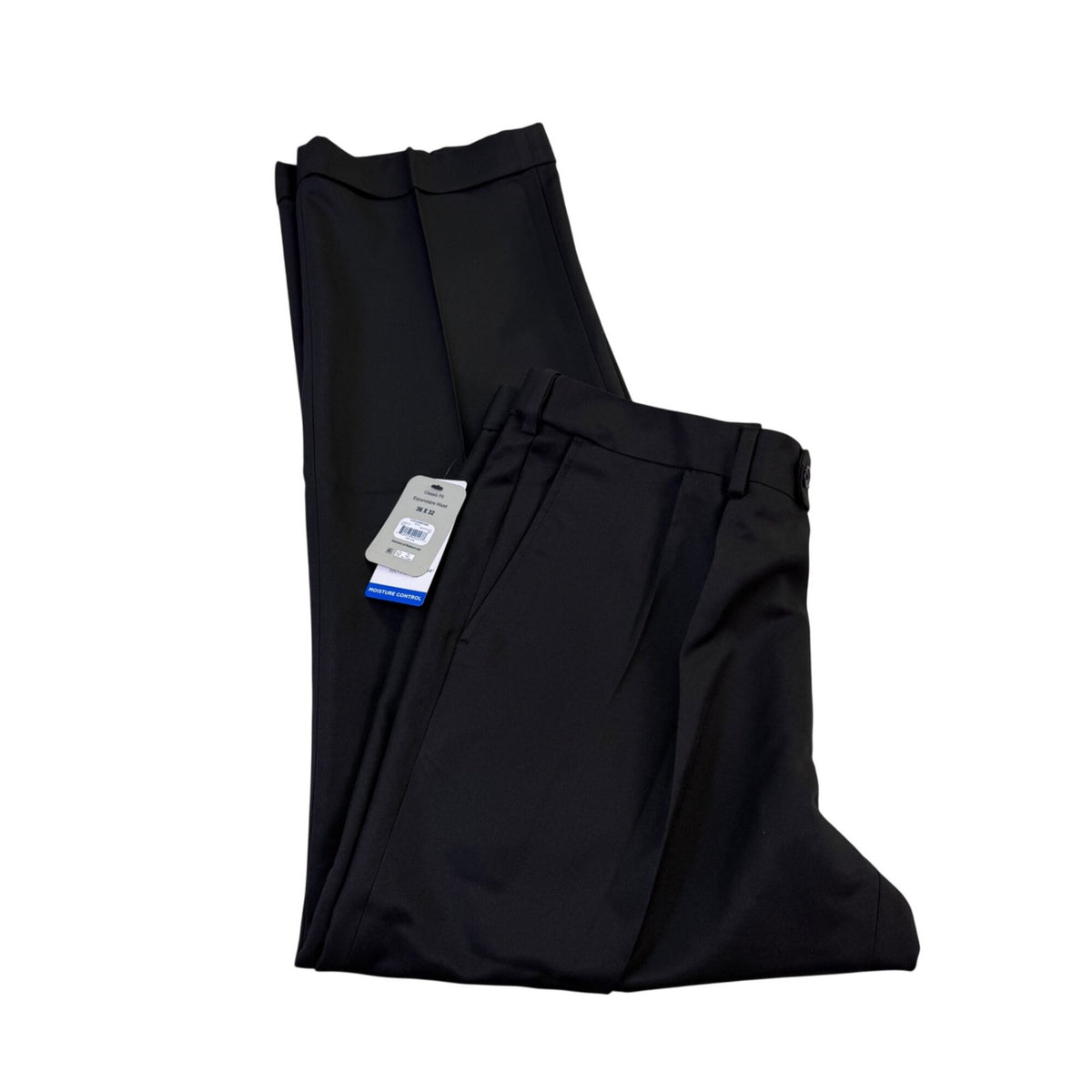 George Mens Black Pleated & Straight Leg Fit Dress Pants Size 36X32 
