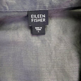 Eileen Fisher Women’s Black Linen & Silk Open Front Duster Jacket Size L 