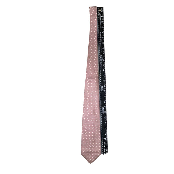 Vintage Brooks Brothers Pink & White Polka Dot Silk Necktie