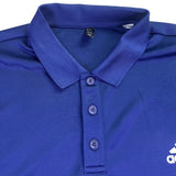 Adidas Mens Blue Polyester Polo Shirt  Embroidered Logo Short Sleeve Size XL