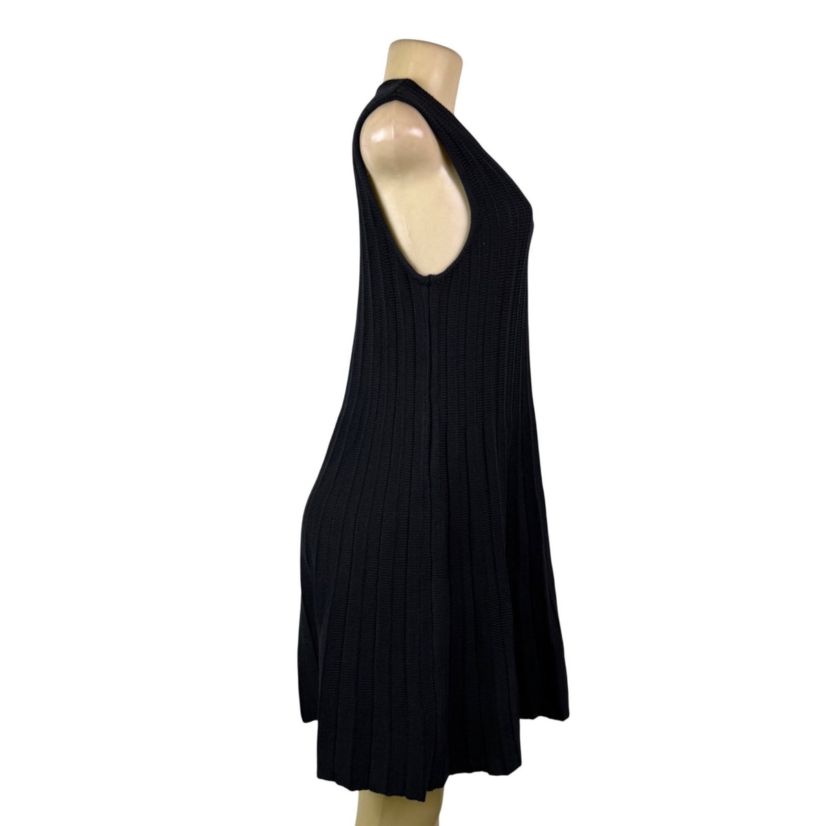 Pomander Place Womens Black Ribbed Knit Sleeveless Dress Sz L - New