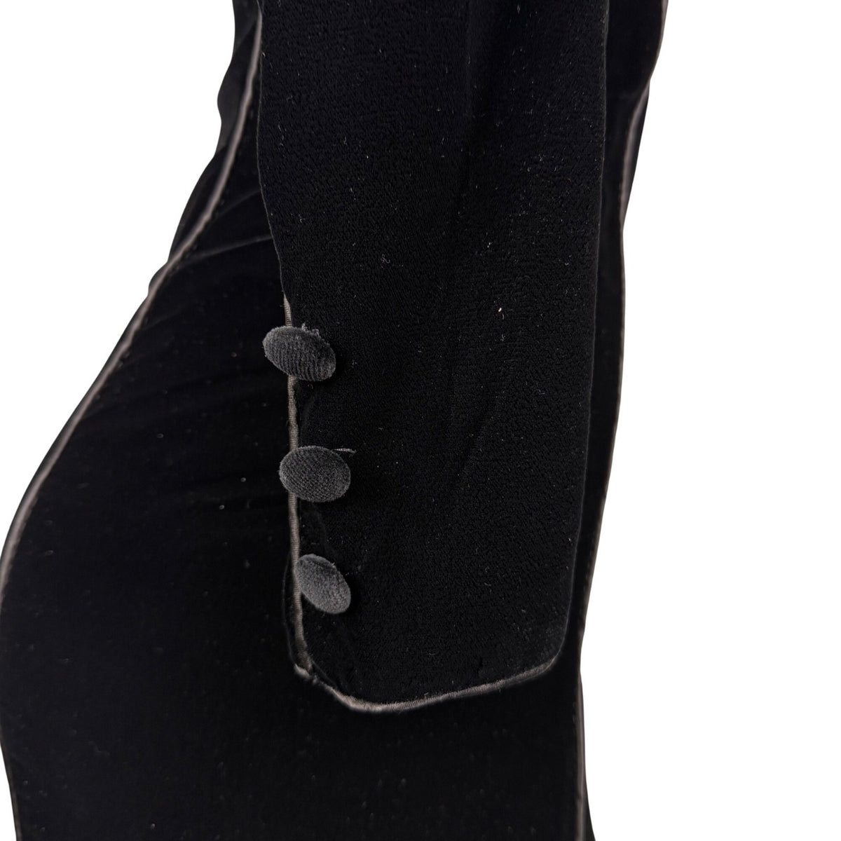 Valentino Womens Black Velvet Long Sleeve Fitted Dress  Italy Formal Size 10
