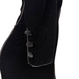 Valentino Womens Black Velvet Long Sleeve Fitted Dress  Italy Formal Size 10