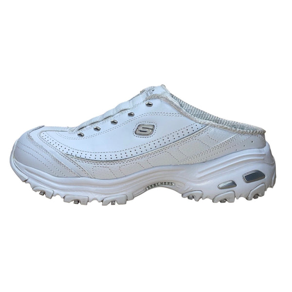 Skechers Women’s White DLites Air-Cooled Memory Foam Slip On Mules Size 10