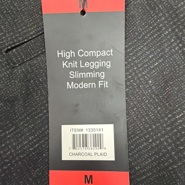 Mario Serrani Womens Black Polyester Blend Slim Fit Knit Legging Charcoal Plaid