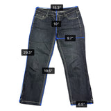 White House Black Market Womens Black Cotton Blend Cropped Capri Jeans Size 6