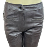 Passion Womens Black Leather Capris With Lace Hem New