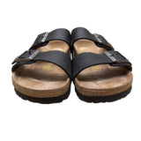 Birkenstock Unisex Black Arizona Leather Double Strap Sandals Size L11 M8