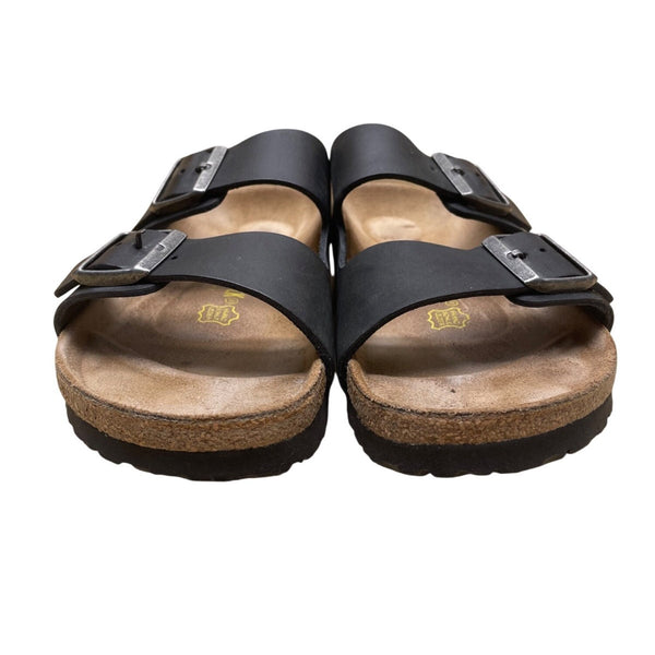 Birkenstock Unisex Black Arizona Leather Double Strap Sandals Size L11 M8