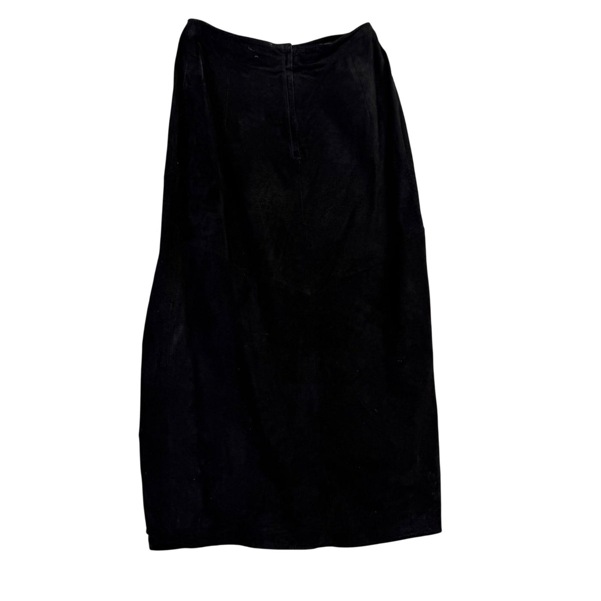 Brandon Thomas Womens Black Leather Midi Skirt With Slit Size 6