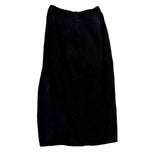 Brandon Thomas Womens Black Leather Midi Skirt With Slit Size 6