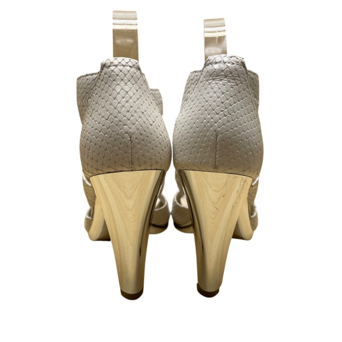 Michael Kors Women’s White Snakeskin Embossed Leather Zip-Up High Heel Size 7.5M
