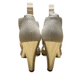 Michael Kors Women’s White Snakeskin Embossed Leather Zip-Up High Heel Size 7.5M