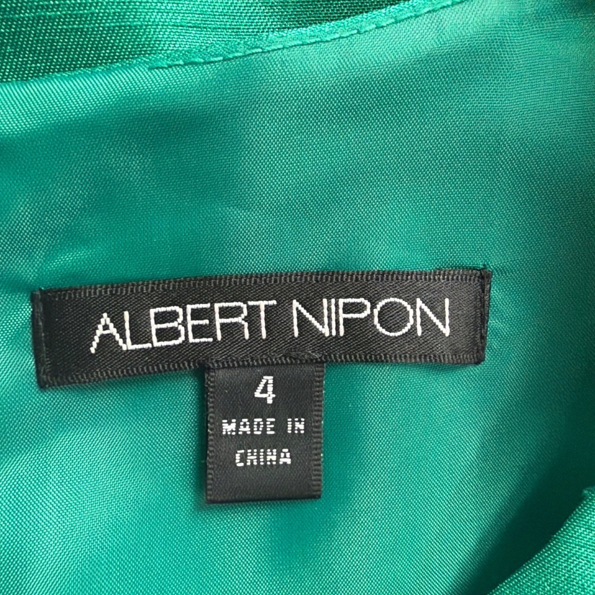 Albert Nipon Womens Green Dress & Jacket Set Elegant Formal Outfit Size 4