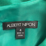 Albert Nipon Womens Green Dress & Jacket Set Elegant Formal Outfit Size 4