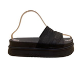 Colcci Womens Black Logo Strap Open Toe Slip-On Platform Sandals Size 7