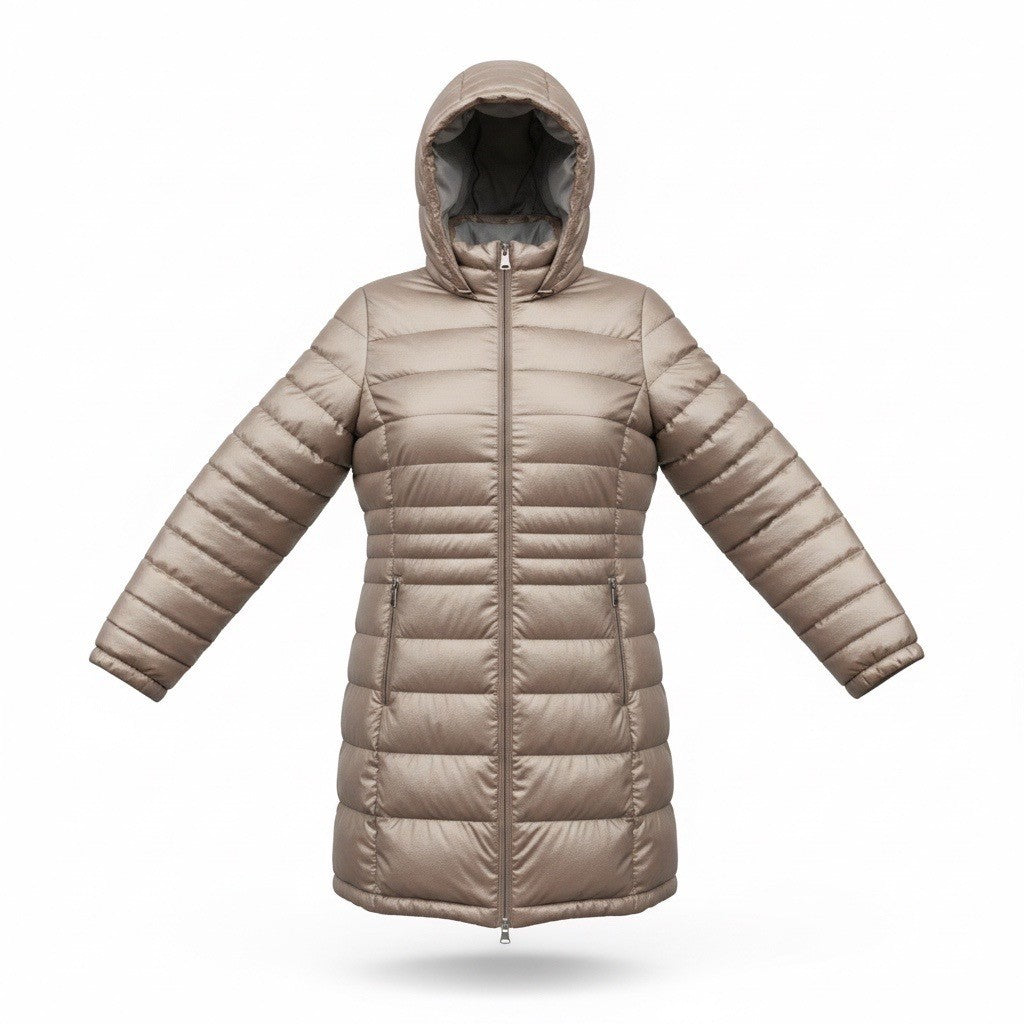 Andrew Marc Women Champagne Lightweight Packable Down Jacket Size XL