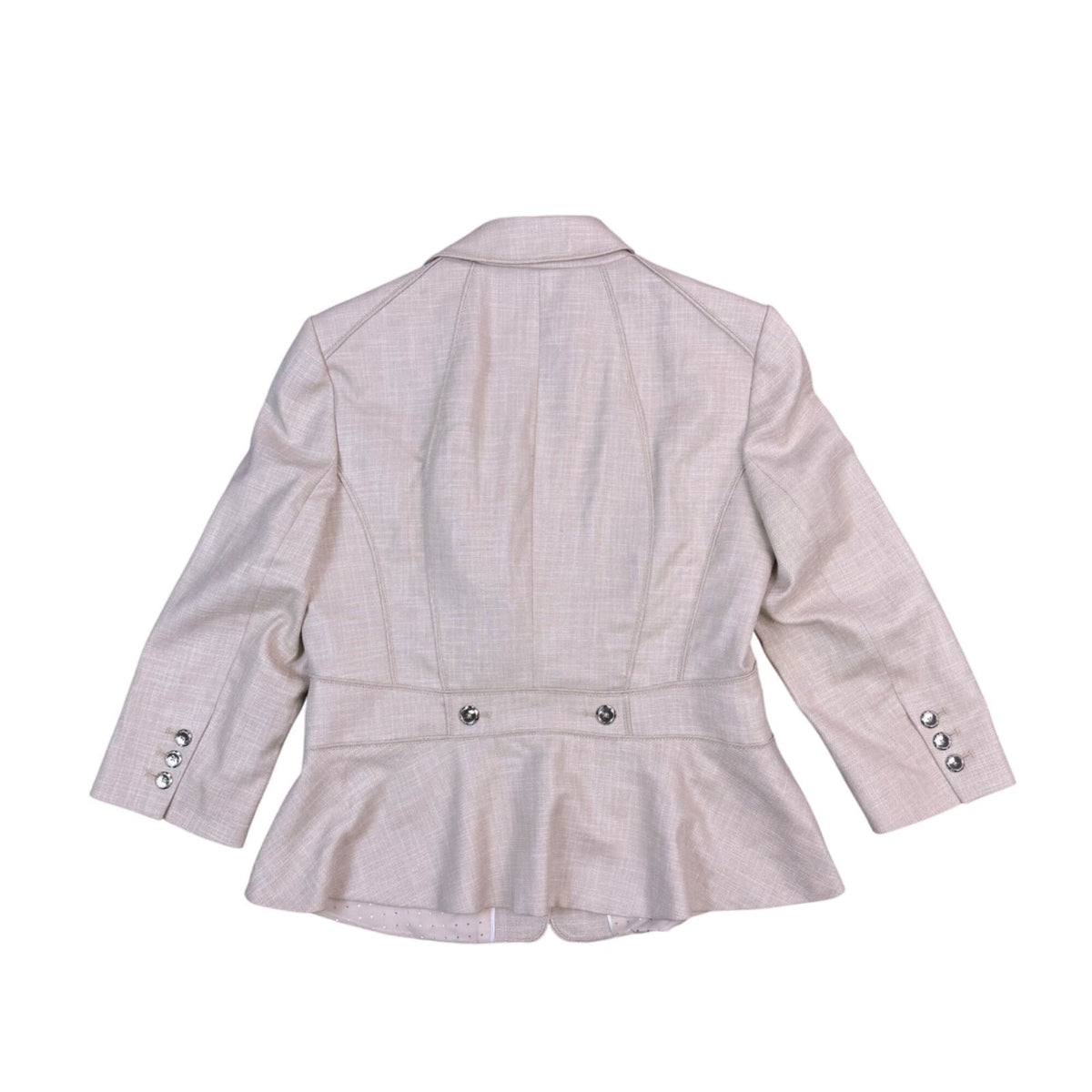 White House Black Market Womens Beige Linen Blend Blazer Jacket Size 10
