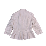 White House Black Market Womens Beige Linen Blend Blazer Jacket Size 10