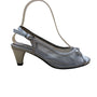 David Tate Women’s Silver Satin Slingback Bow Accent Peep-Toe Heels Size 6.5M