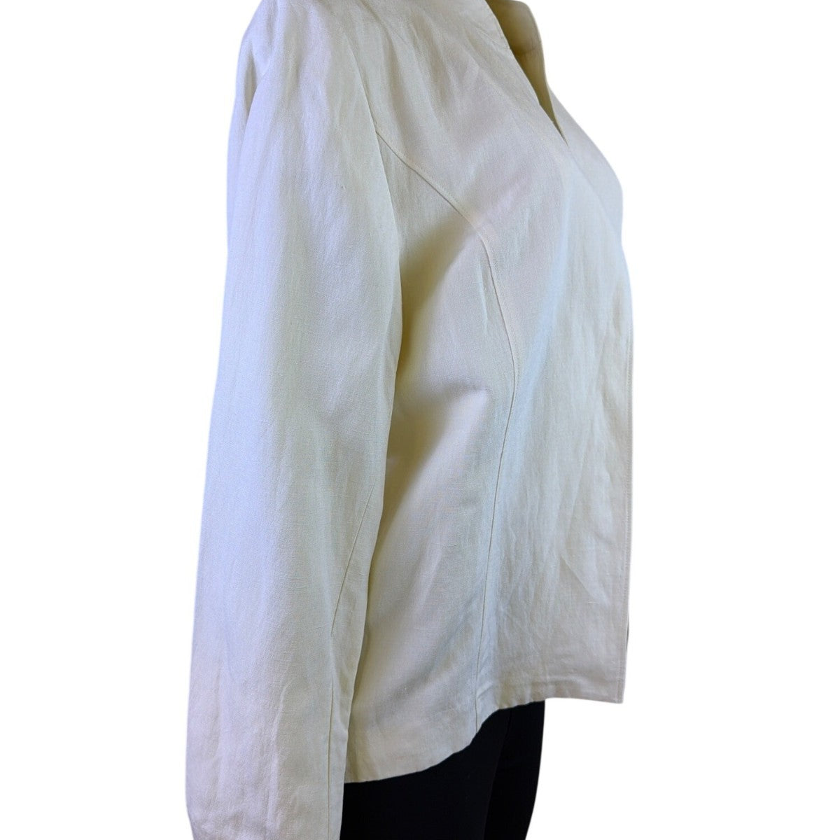 Chicos Womens Ivory Braxton Blazer Mandarin Collar Lightweight Size 2