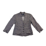 Banana Republic Womens Gray Linen Button-Up Blazer Jacket Size 0P