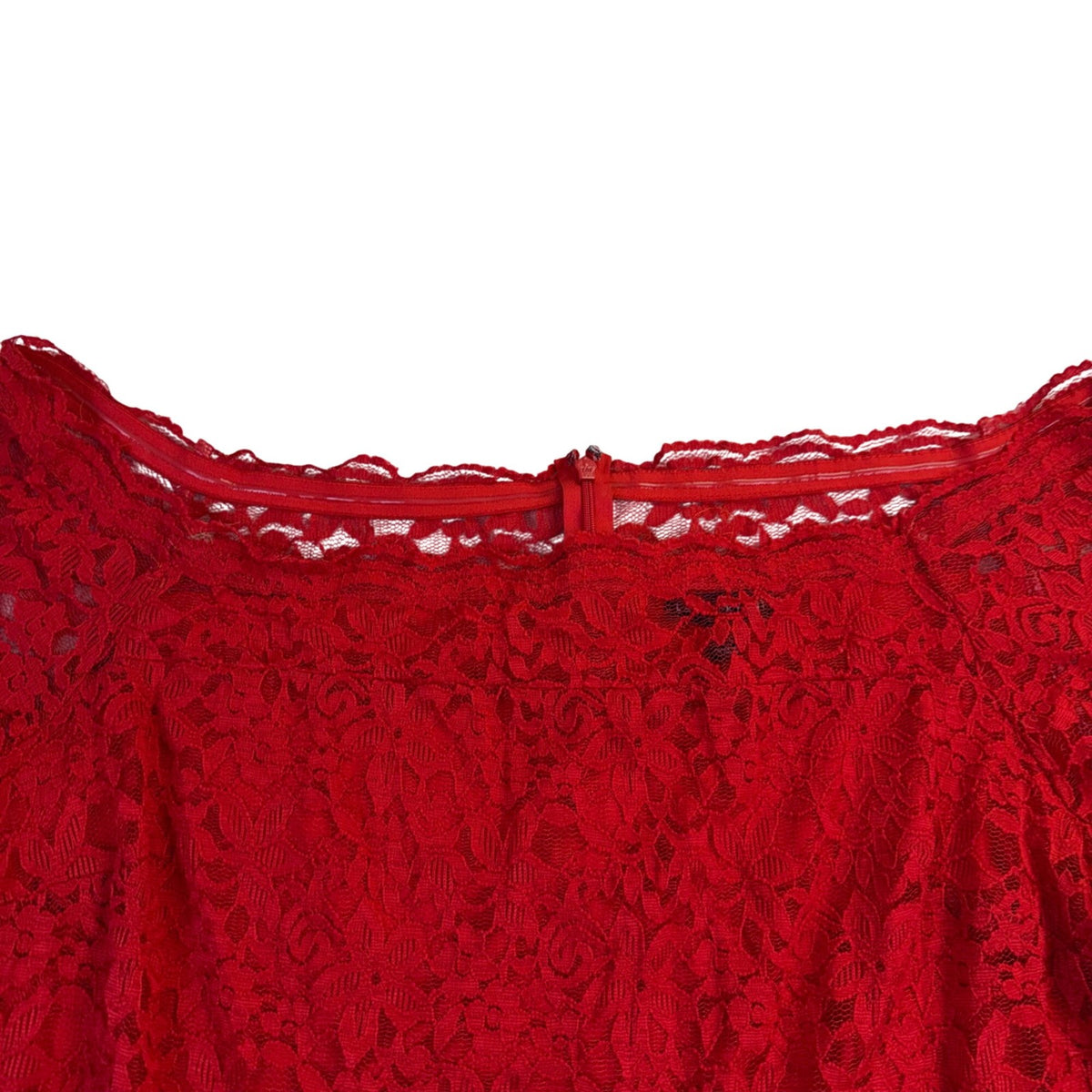 Lane Bryant Womens Red Lace Off-The-Shoulder Knee-Length Dress Size 18 