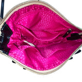 Kate Spade New York Black & Beige Patent Leather Bow Accent Crossbody Bag Sz S