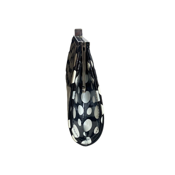 Neiman Marcus Women's Black White Circles Evening Clutch Sz S