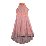 Acevog Womens Peach Lace Sleeveless High-Low Dress Size M