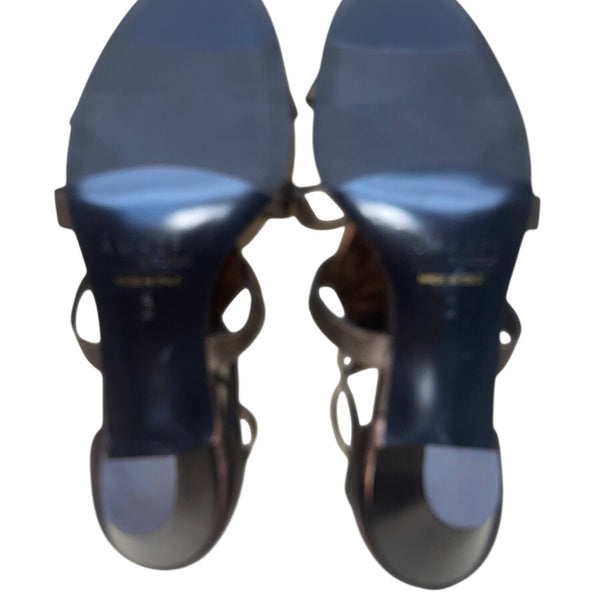 Amalfi By Rangoni Women’s Copper Brown Strappy Leather Low Heel Sandals Size 9M
