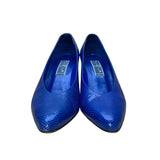 Vida Made In Italy Women’s Navy Leather Snake Print Pointed-Toe Pumps Size 9M