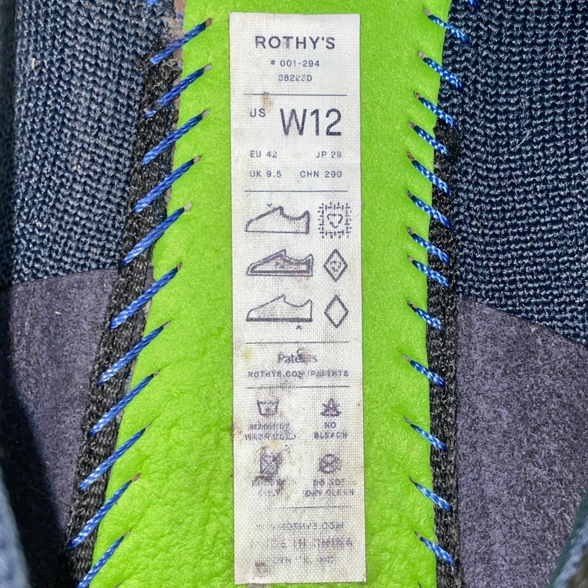 Rothys Women’s Blue Knit Slip-On The Flats Ballet Flats Size W12