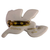 Lenox Womens White Porcelain Gold Tone Dove Brooch Pin