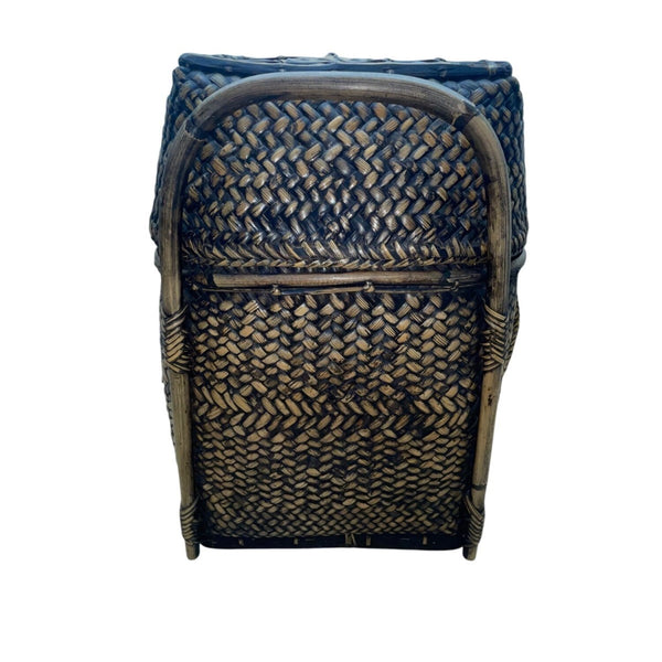 Vintage Brown Natural Woven Rattan Bamboo Frame Handmade Pasiking Backpack