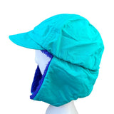 Columbia Mens Purple/Teal Shearling-Lined Winter Trapper Hat Fold-Up Earflaps